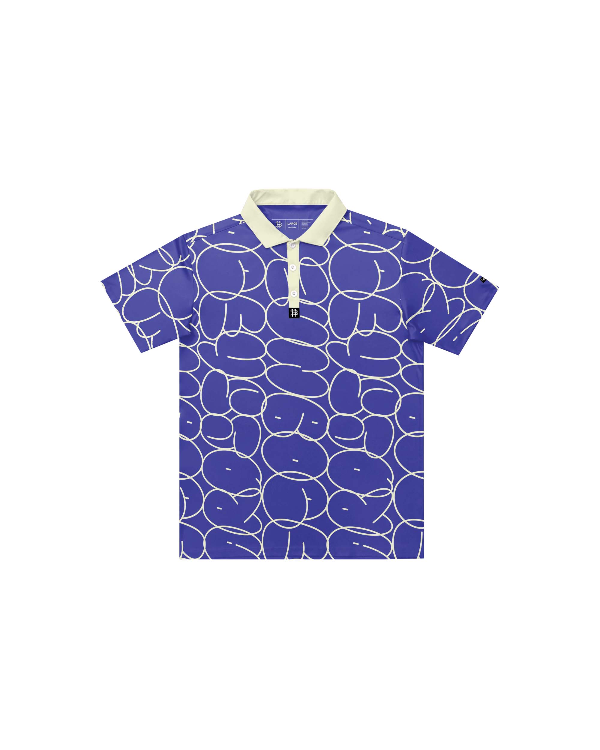 Blue Bubble Graffiti Modern Performance Polo
