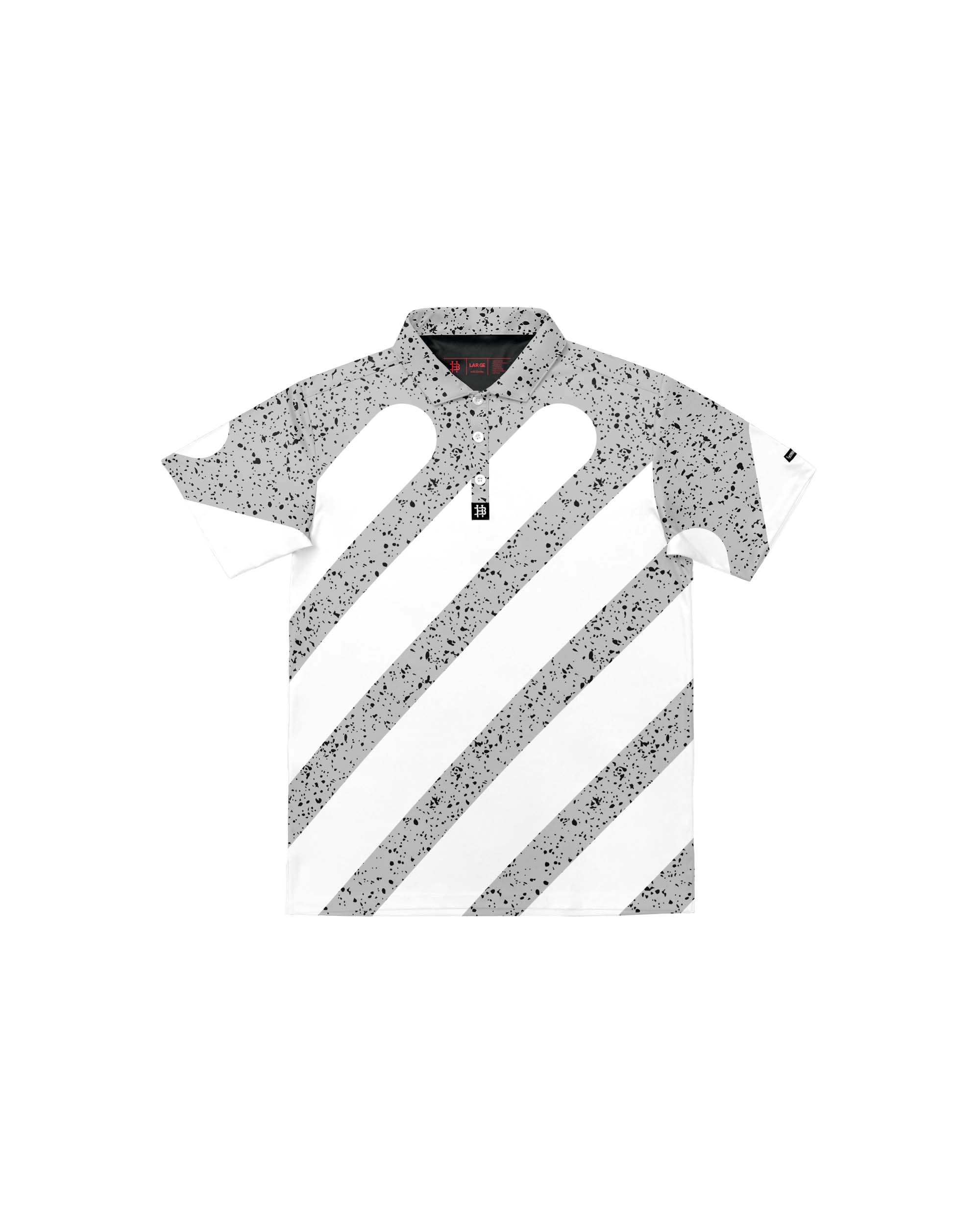Cement Stripe Modern Performance Polo