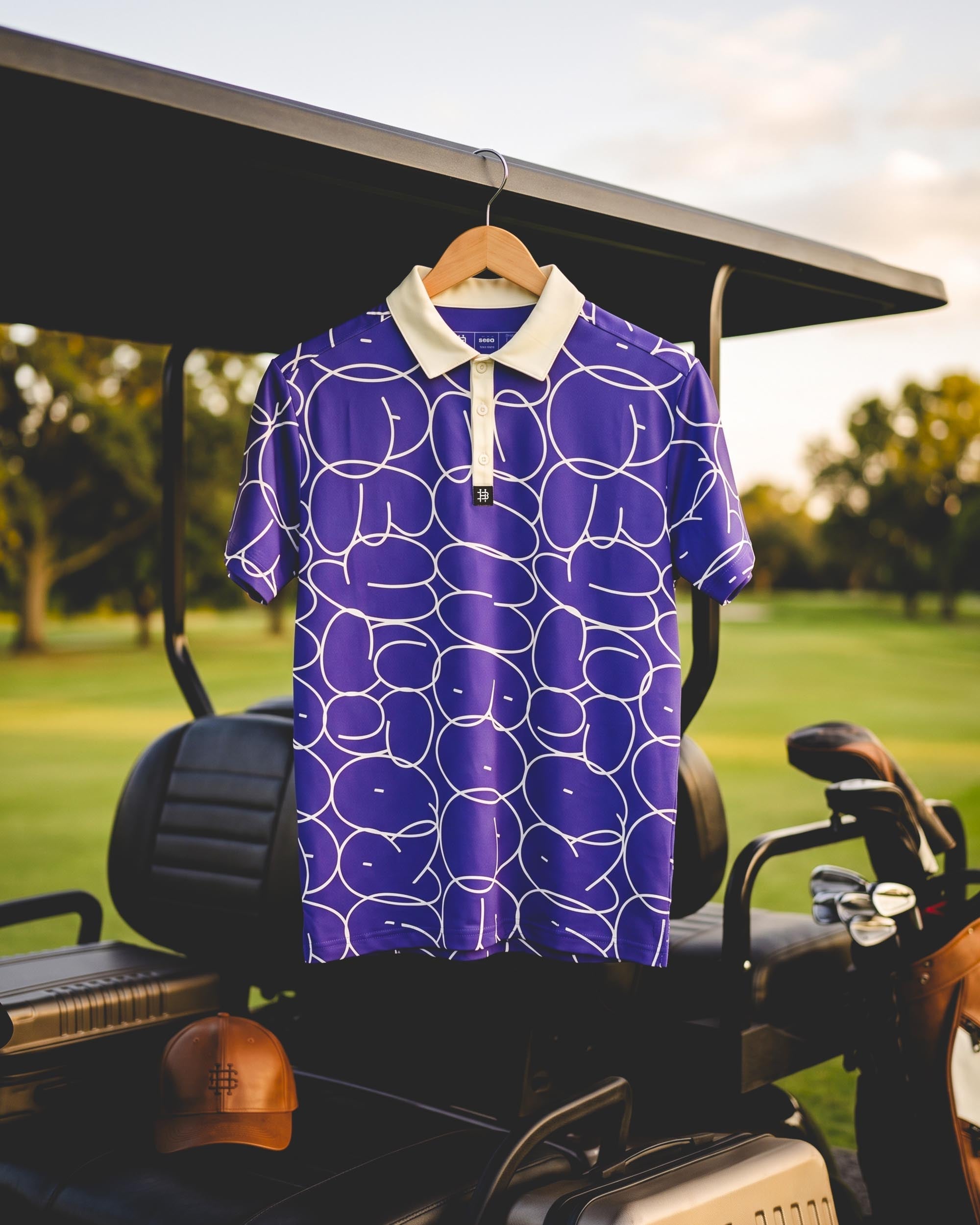 Blue Bubble Graffiti Modern Performance Polo
