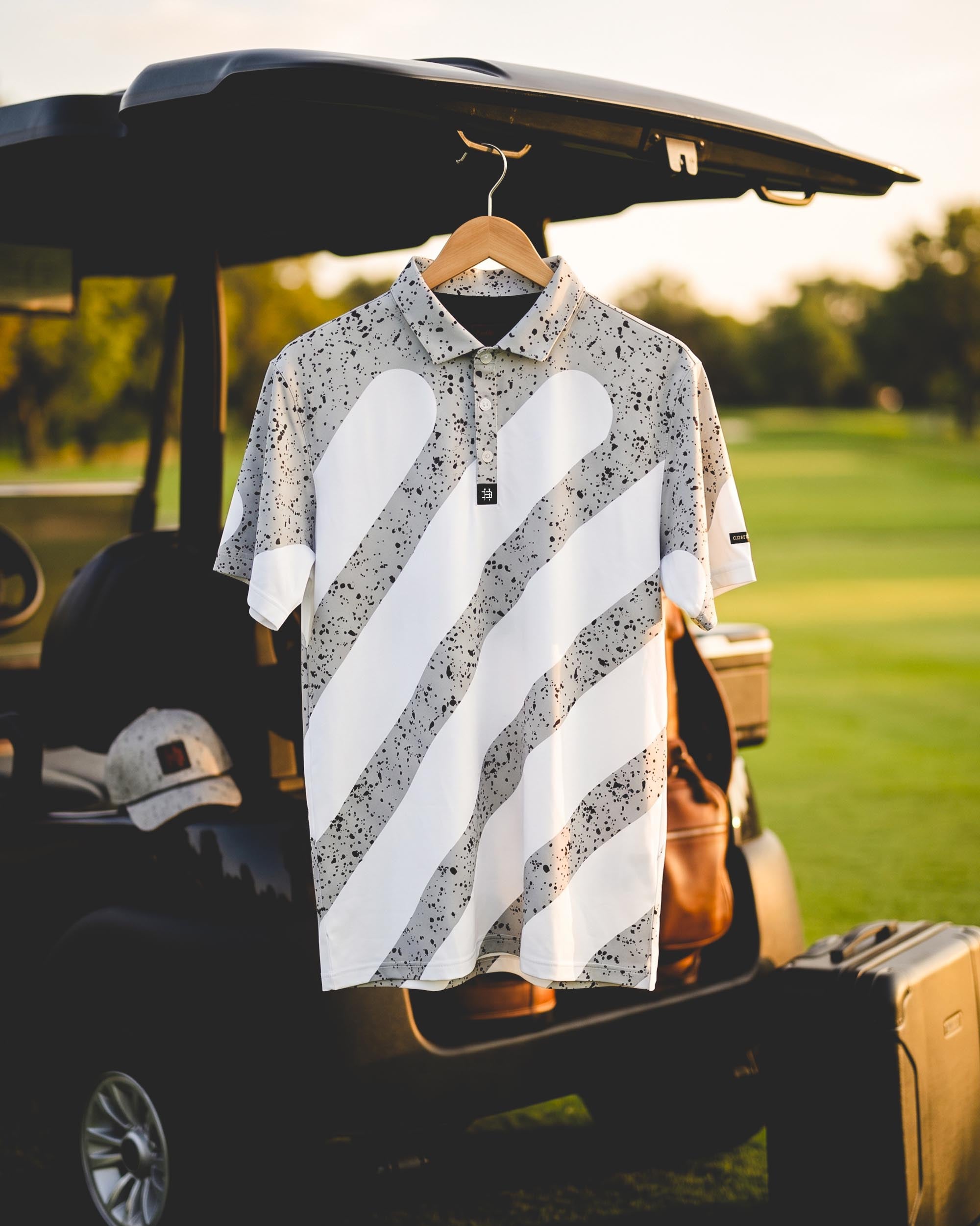 Cement Stripe Modern Performance Polo