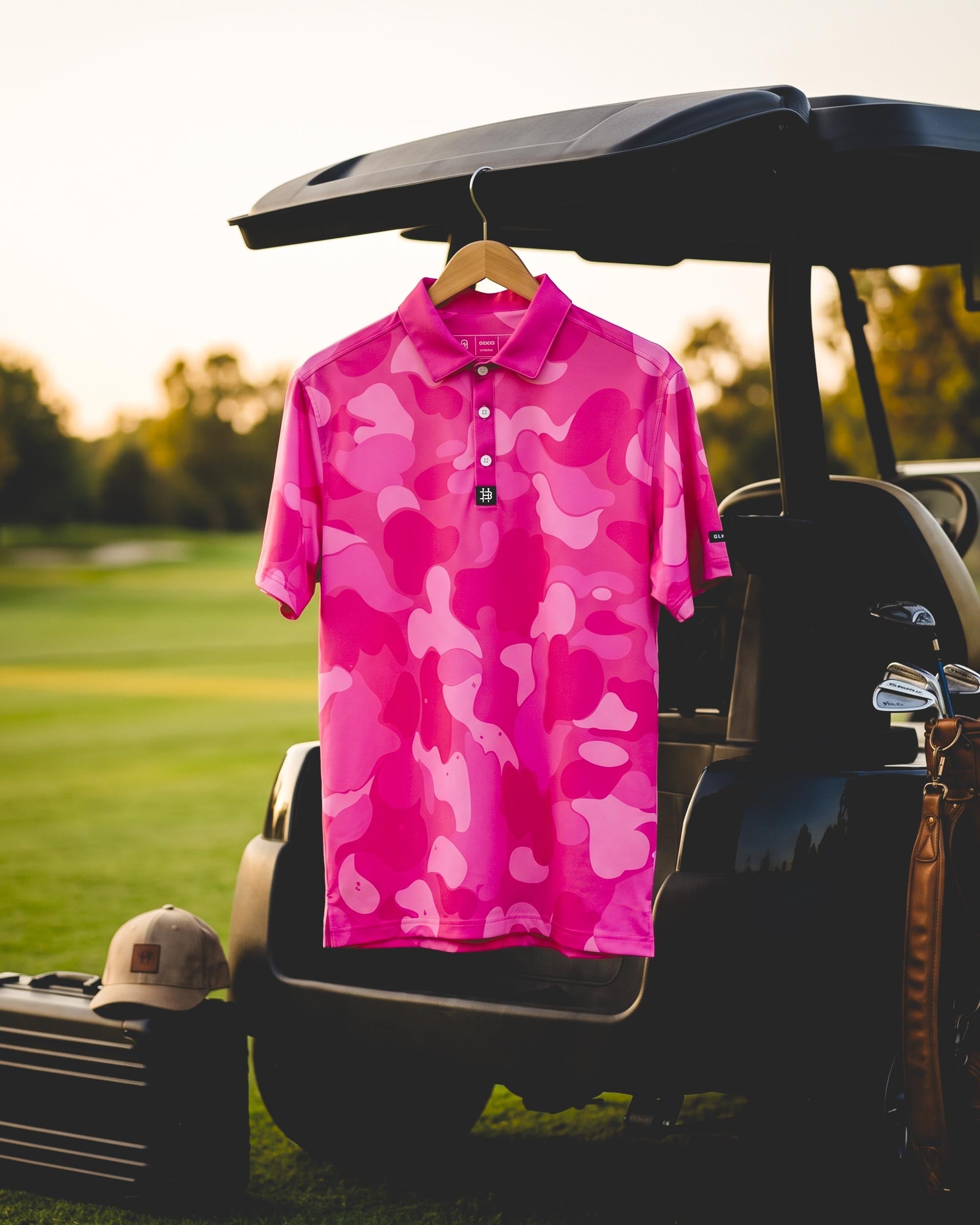 Electric Pink Camo Modern Performance Polo