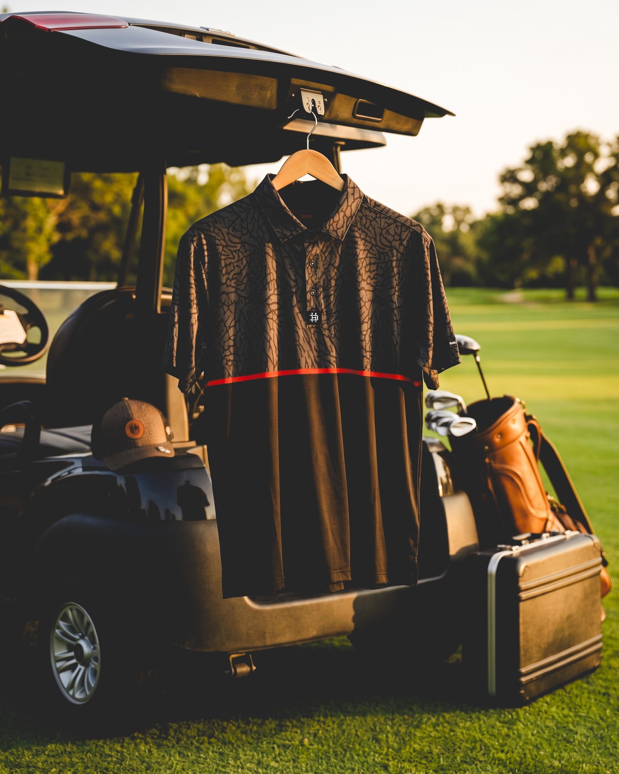 Elephant Print BRED Modern Performance Polo