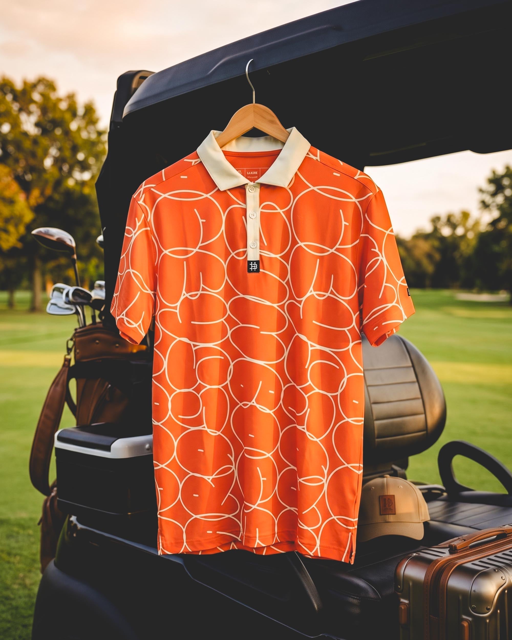 Orange Bubble Graffiti Modern Performance Polo
